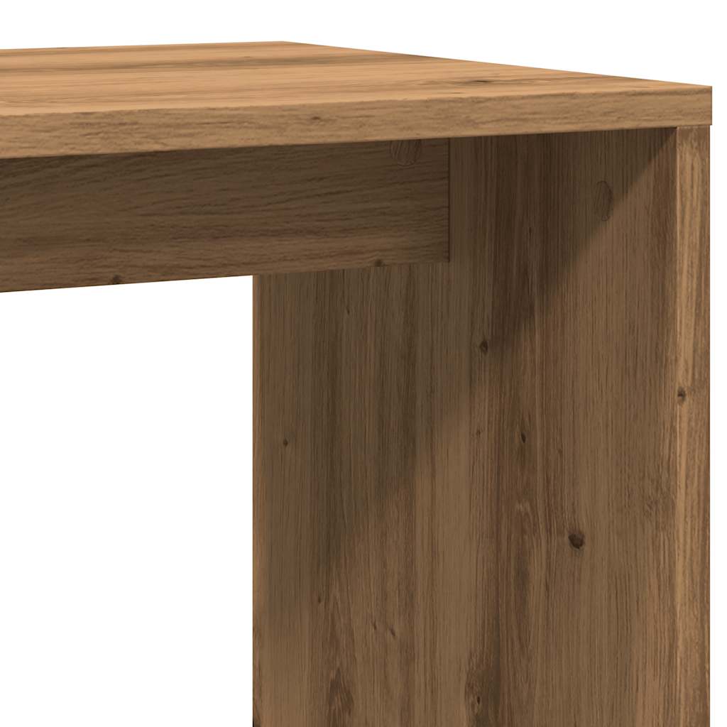 Bijzettafel 59x36x38 cm bewerkt hout artisanaal eikenkleurig is nu te koop bij PeponiXL, paradijselijk wonen!