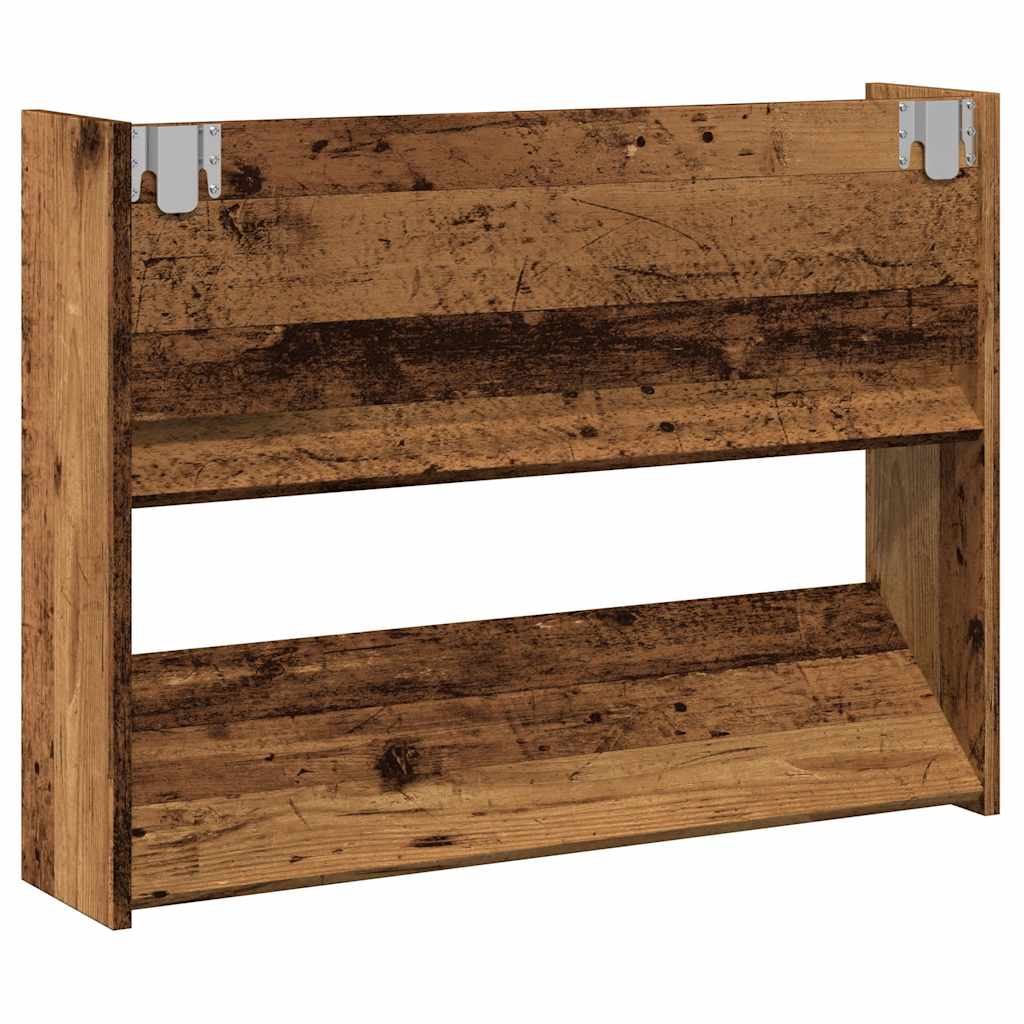 Wandschoenenkast 80x18x60 cm bewerkt hout oud houtkleurig is nu te koop bij PeponiXL, paradijselijk wonen!