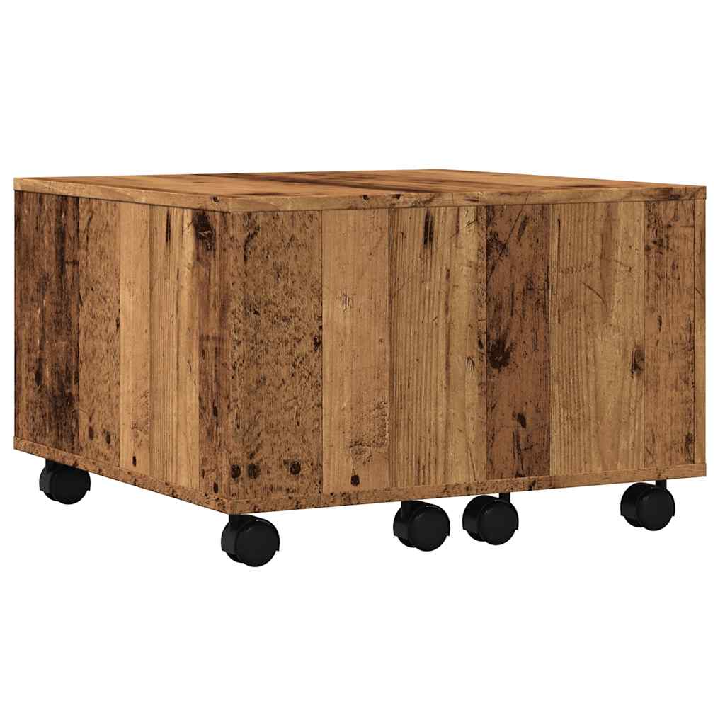 Salontafel 60x60x38 cm bewerkt hout oud houtkleurig is nu te koop bij PeponiXL, paradijselijk wonen!