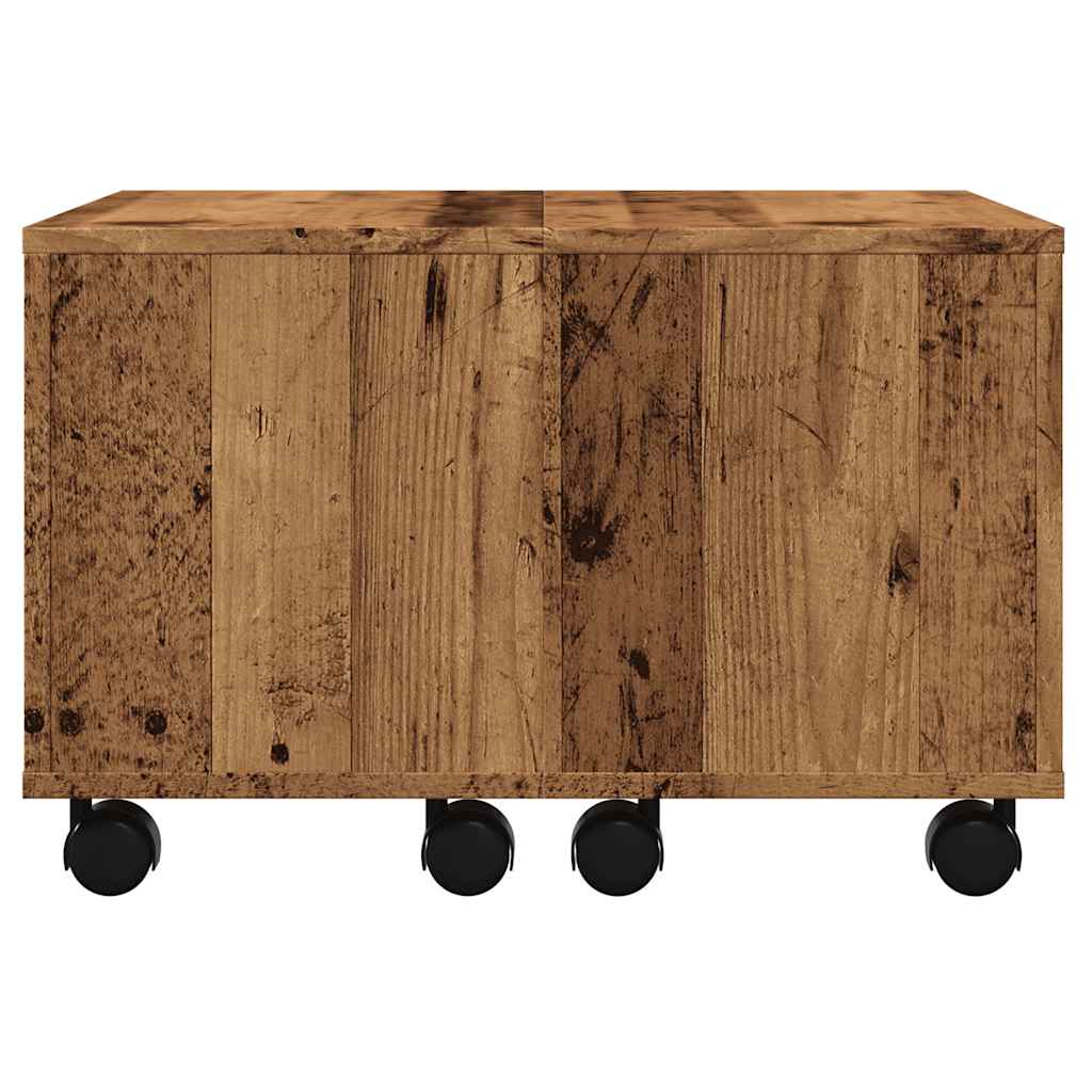Salontafel 60x60x38 cm bewerkt hout oud houtkleurig is nu te koop bij PeponiXL, paradijselijk wonen!
