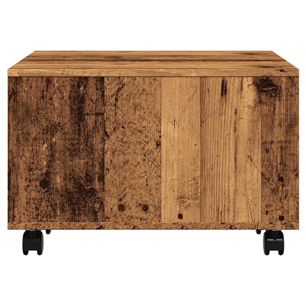 Salontafel 60x60x38 cm bewerkt hout oud houtkleurig is nu te koop bij PeponiXL, paradijselijk wonen!