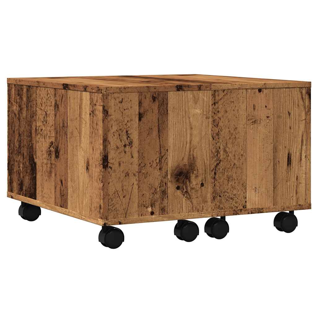 Salontafel 60x60x38 cm bewerkt hout oud houtkleurig is nu te koop bij PeponiXL, paradijselijk wonen!