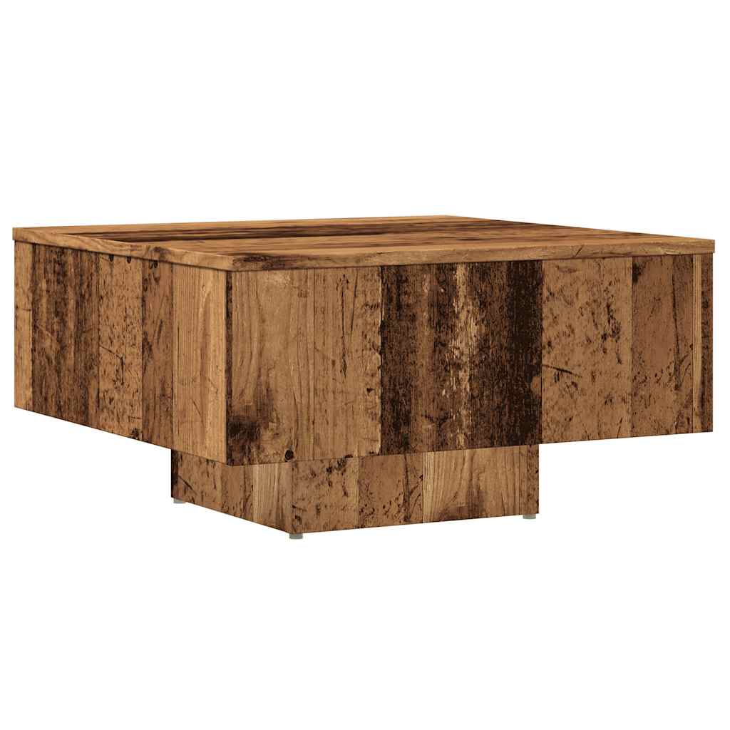 Salontafel 60x60x31,5 cm bewerkt hout oud houtkleurig is nu te koop bij PeponiXL, paradijselijk wonen!
