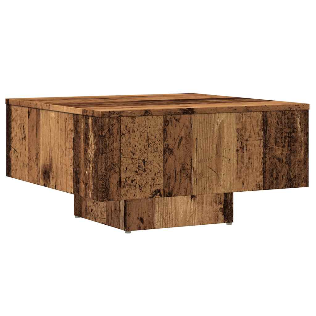 Salontafel 60x60x31,5 cm bewerkt hout oud houtkleurig is nu te koop bij PeponiXL, paradijselijk wonen!