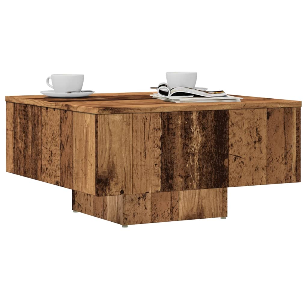 Salontafel 60x60x31,5 cm bewerkt hout oud houtkleurig is nu te koop bij PeponiXL, paradijselijk wonen!