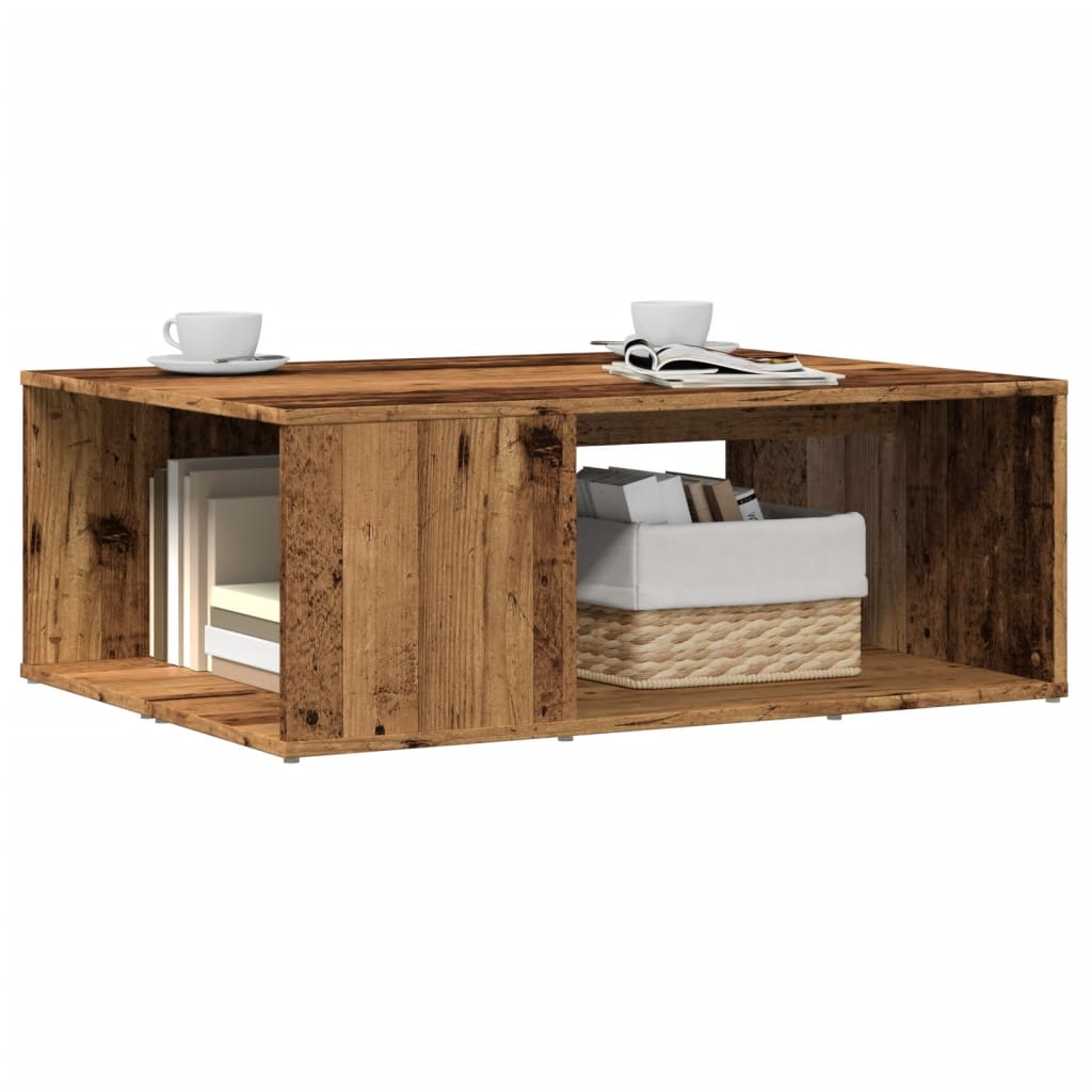 Salontafel 90x67x33 cm bewerkt hout oud houtkleurig is nu te koop bij PeponiXL, paradijselijk wonen!