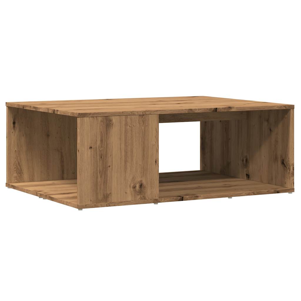 Salontafel 90x67x33 cm bewerkt hout artisanaal eikenkleurig is nu te koop bij PeponiXL, paradijselijk wonen!
