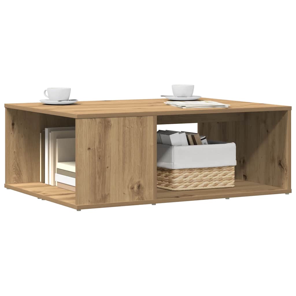Salontafel 90x67x33 cm bewerkt hout artisanaal eikenkleurig is nu te koop bij PeponiXL, paradijselijk wonen!