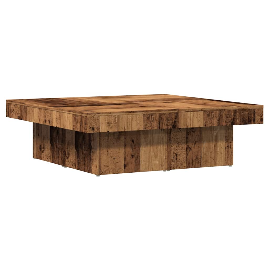Salontafel 90x90x28 cm bewerkt hout oud houtkleurig is nu te koop bij PeponiXL, paradijselijk wonen!