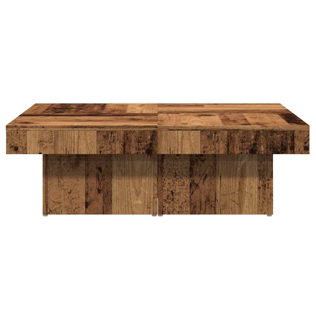 Salontafel 90x90x28 cm bewerkt hout oud houtkleurig is nu te koop bij PeponiXL, paradijselijk wonen!
