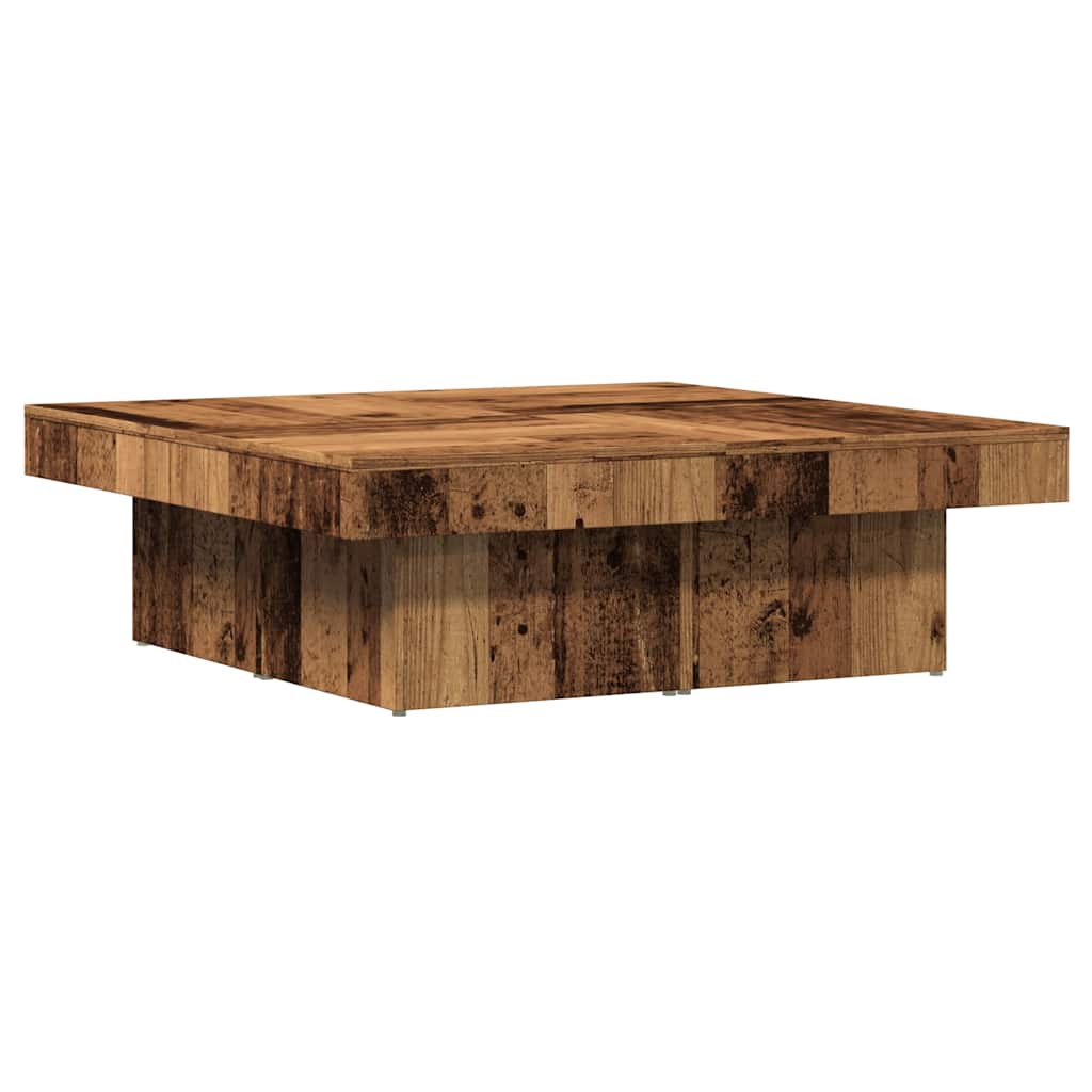 Salontafel 90x90x28 cm bewerkt hout oud houtkleurig is nu te koop bij PeponiXL, paradijselijk wonen!