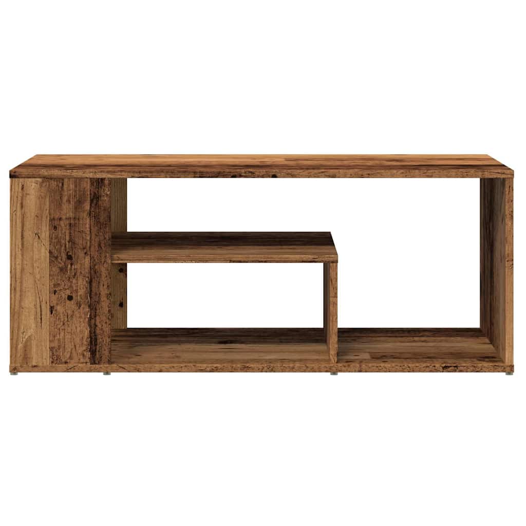 Salontafel 100x50x40 cm bewerkt hout oud houtkleurig is nu te koop bij PeponiXL, paradijselijk wonen!