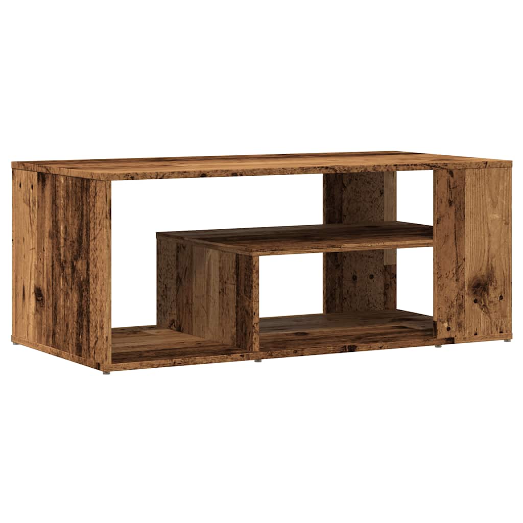 Salontafel 100x50x40 cm bewerkt hout oud houtkleurig is nu te koop bij PeponiXL, paradijselijk wonen!