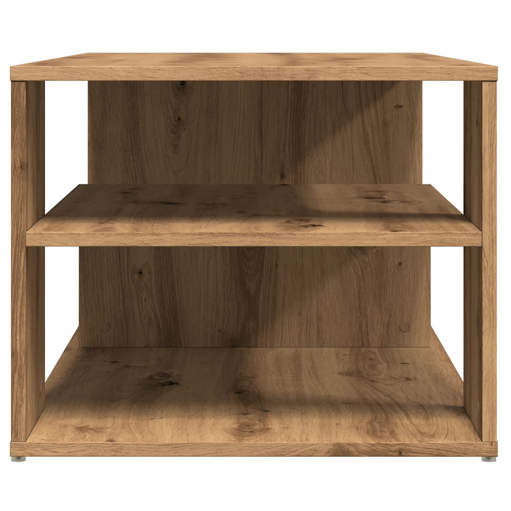 Salontafel 100x50x40 cm bewerkt hout artisanaal eikenkleurig is nu te koop bij PeponiXL, paradijselijk wonen!