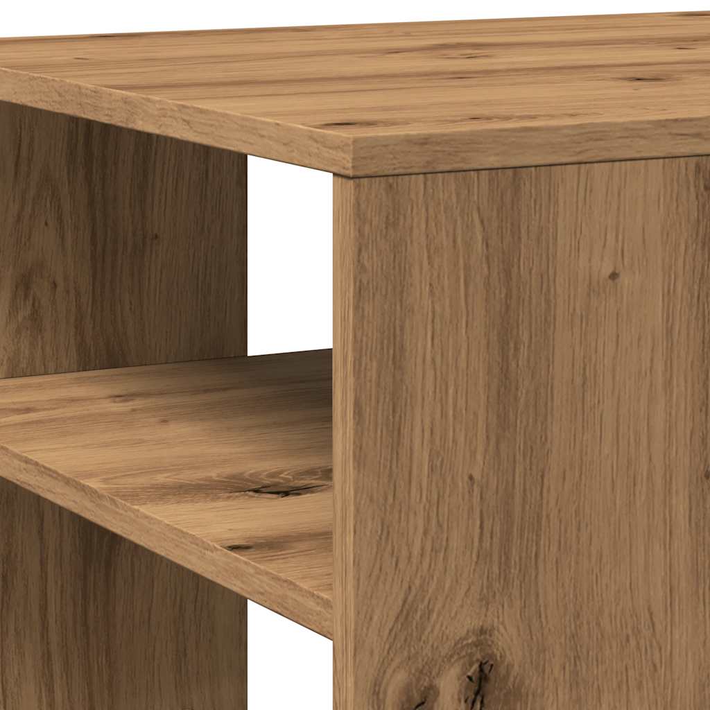 Salontafel 100x50x40 cm bewerkt hout artisanaal eikenkleurig is nu te koop bij PeponiXL, paradijselijk wonen!