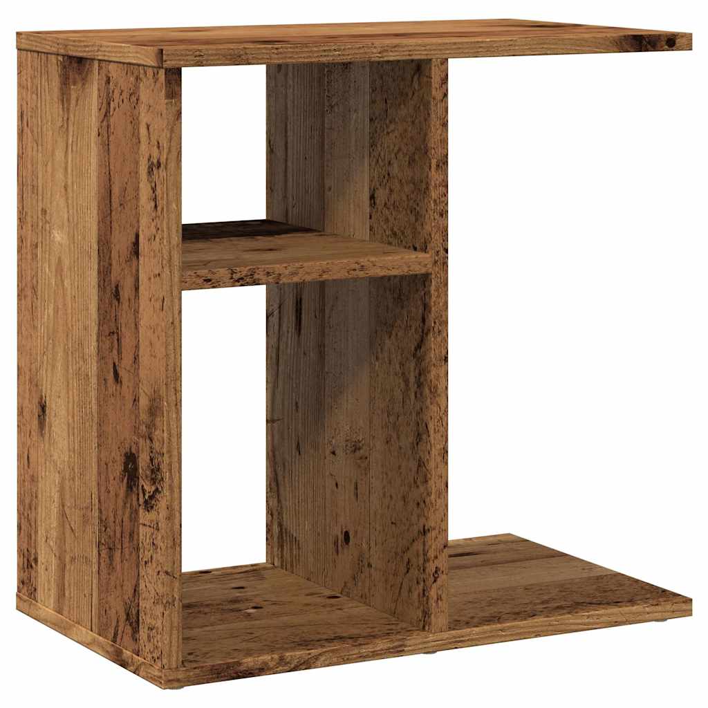 Bijzettafel 50x30x50 cm bewerkt hout oud houtkleurig is nu te koop bij PeponiXL, paradijselijk wonen!
