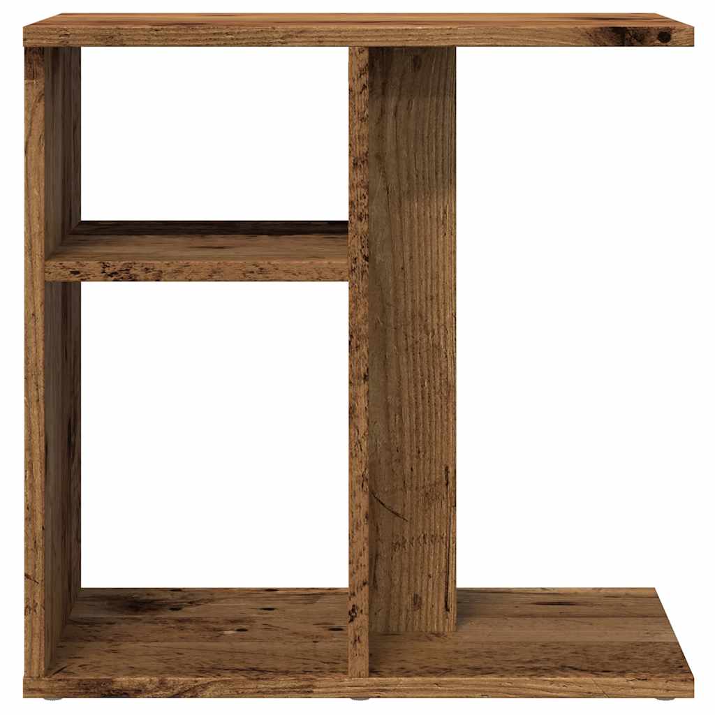 Bijzettafel 50x30x50 cm bewerkt hout oud houtkleurig is nu te koop bij PeponiXL, paradijselijk wonen!