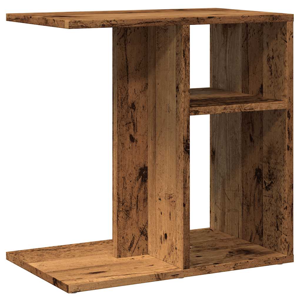 Bijzettafel 50x30x50 cm bewerkt hout oud houtkleurig is nu te koop bij PeponiXL, paradijselijk wonen!