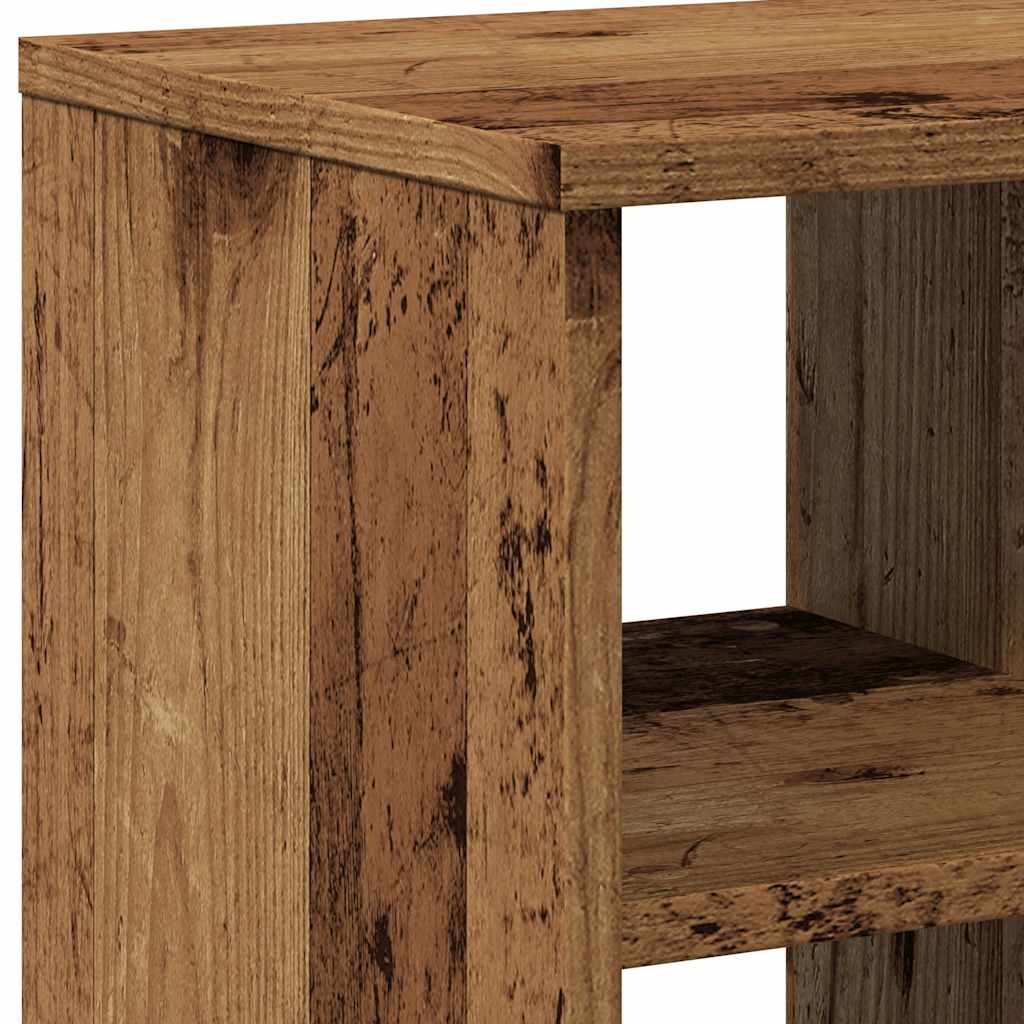 Bijzettafel 50x30x50 cm bewerkt hout oud houtkleurig is nu te koop bij PeponiXL, paradijselijk wonen!