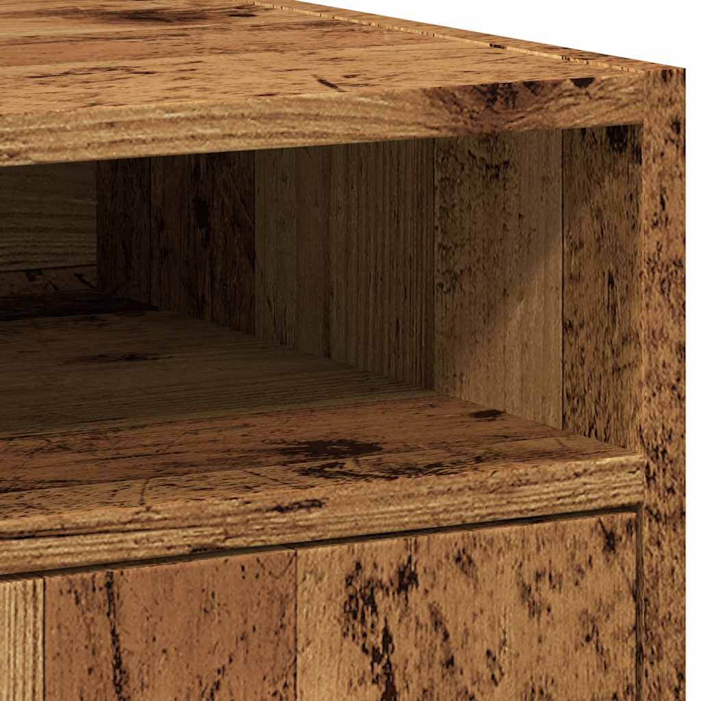Kast met wielen 33x38x60 cm bewerkt hout oud houtkleurig is nu te koop bij PeponiXL, paradijselijk wonen!