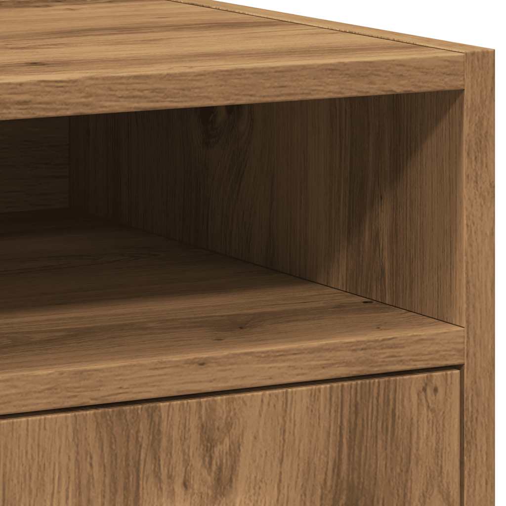 Kast met wielen 33x38x60 cm bewerkt hout artisanaal eikenkleur is nu te koop bij PeponiXL, paradijselijk wonen!