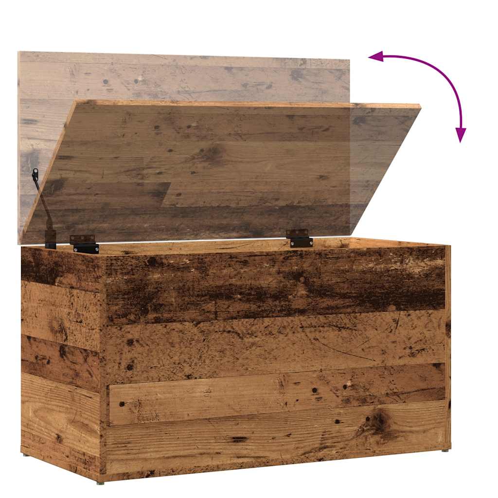 Opbergkist 84x42x46 cm bewerkt hout oud houtkleurig is nu te koop bij PeponiXL, paradijselijk wonen!