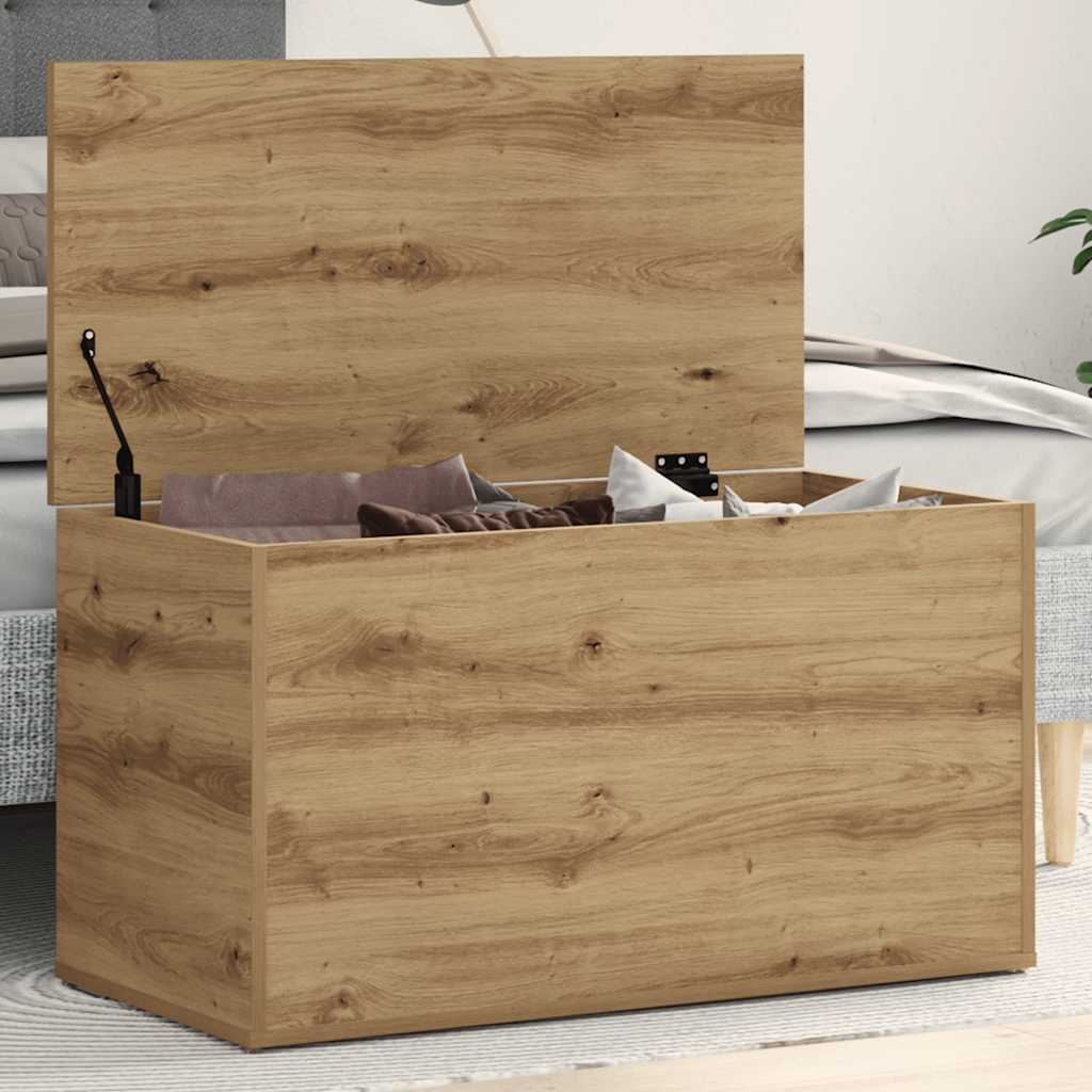 Opbergkist 84x42x46 cm bewerkt hout artisanaal eikenkleurig is nu te koop bij PeponiXL, paradijselijk wonen!