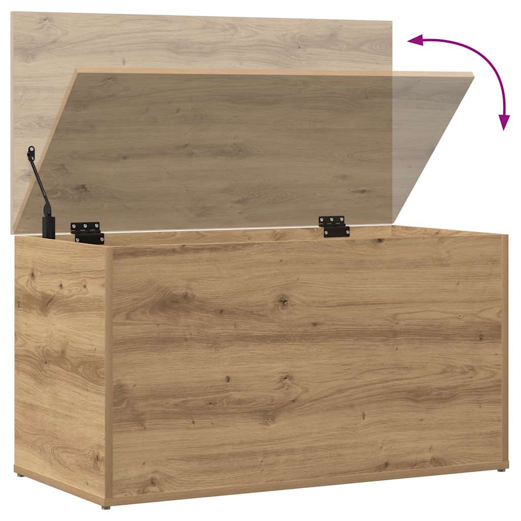 Opbergkist 84x42x46 cm bewerkt hout artisanaal eikenkleurig is nu te koop bij PeponiXL, paradijselijk wonen!