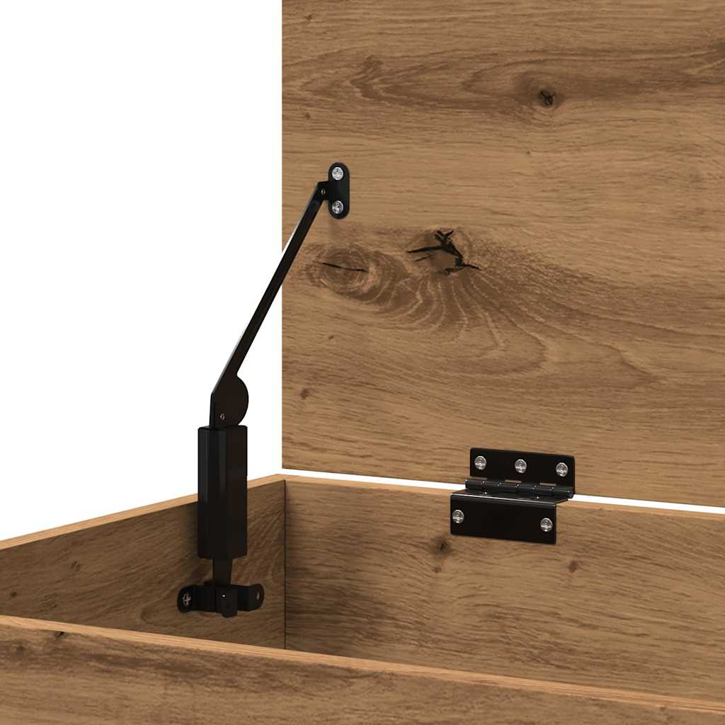 Opbergkist 84x42x46 cm bewerkt hout artisanaal eikenkleurig is nu te koop bij PeponiXL, paradijselijk wonen!