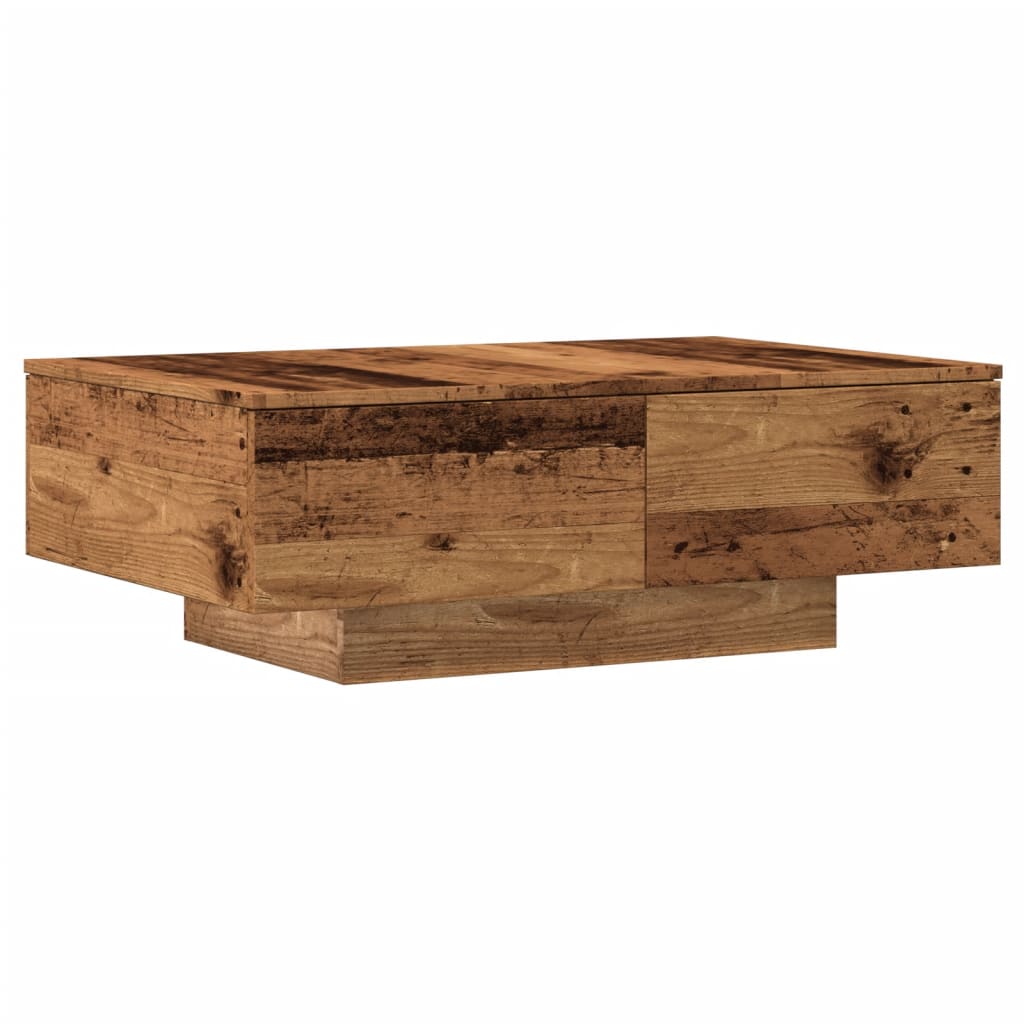 Salontafel 90x60x31 cm bewerkt hout oud houtkleurig is nu te koop bij PeponiXL, paradijselijk wonen!