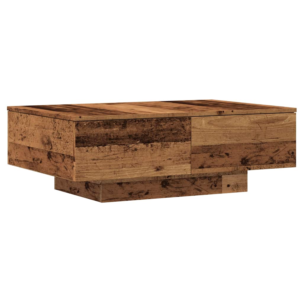Salontafel 90x60x31 cm bewerkt hout oud houtkleurig is nu te koop bij PeponiXL, paradijselijk wonen!