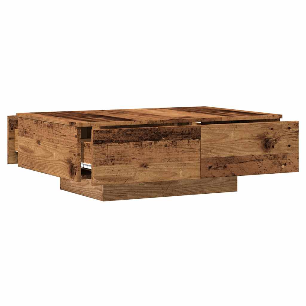 Salontafel 90x60x31 cm bewerkt hout oud houtkleurig is nu te koop bij PeponiXL, paradijselijk wonen!