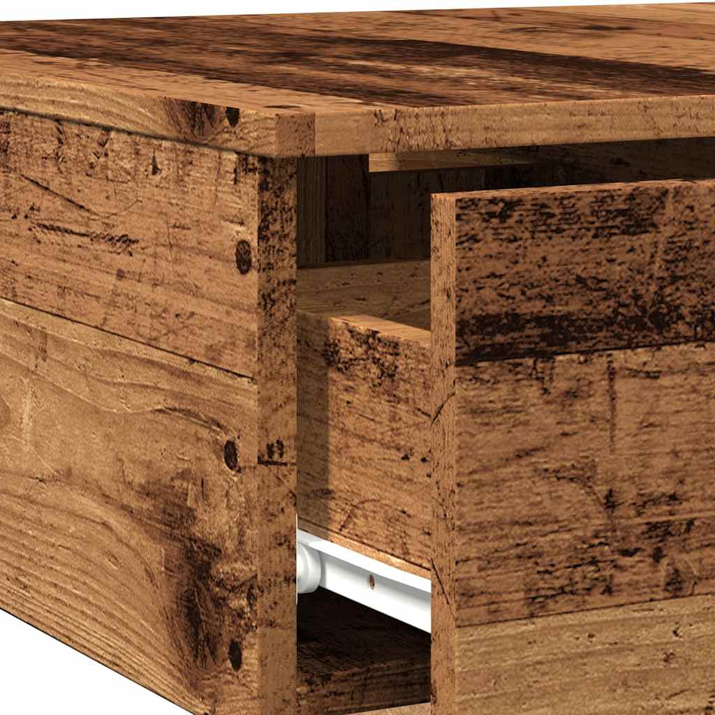 Salontafel 90x60x31 cm bewerkt hout oud houtkleurig is nu te koop bij PeponiXL, paradijselijk wonen!