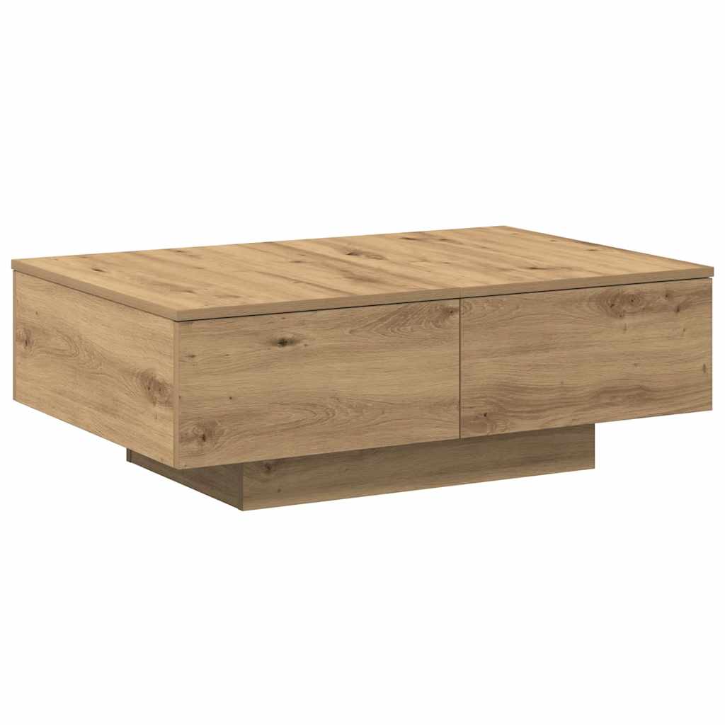 Salontafel 90x60x31 cm bewerkt hout artisanaal eikenkleurig is nu te koop bij PeponiXL, paradijselijk wonen!