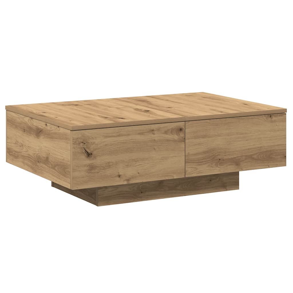 Salontafel 90x60x31 cm bewerkt hout artisanaal eikenkleurig is nu te koop bij PeponiXL, paradijselijk wonen!