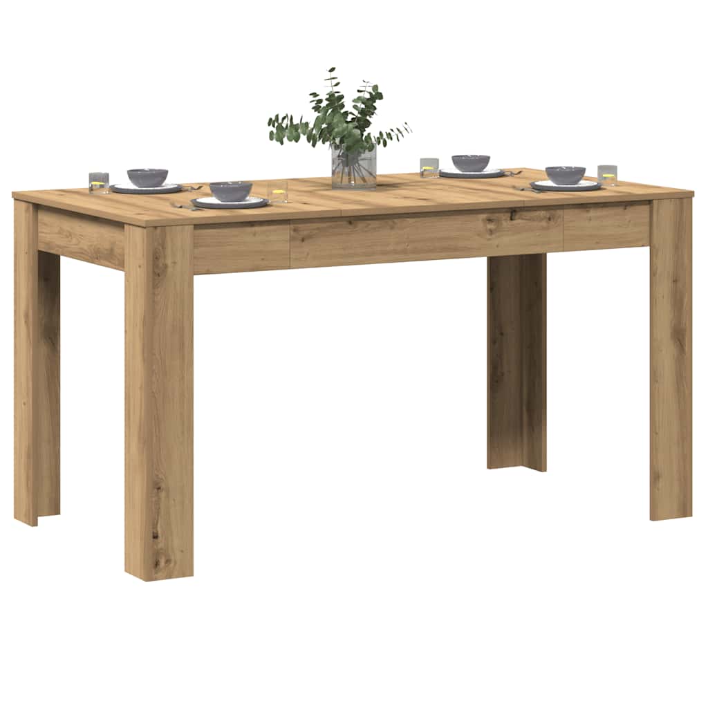 Eettafel 140x74,5x76 cm bewerkt hout artisanaal eikenkleurig is nu te koop bij PeponiXL, paradijselijk wonen!