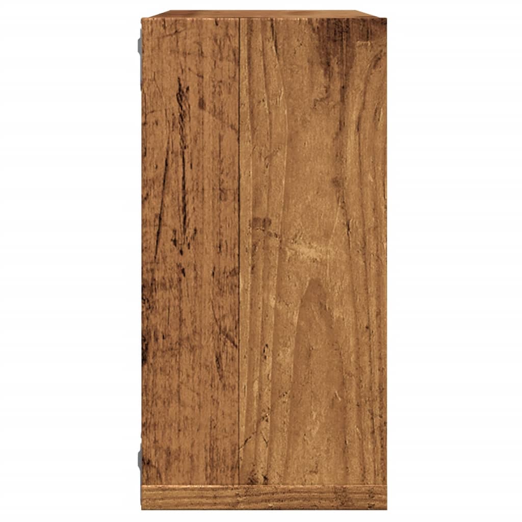 Wandschappen kubus 2 st 30x15x30cm bewerkt hout oud houtkleurig is nu te koop bij PeponiXL, paradijselijk wonen!