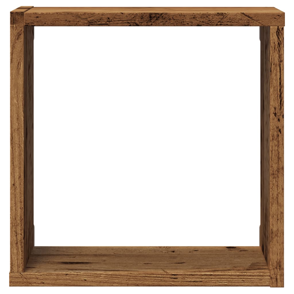 Wandschappen kubus 6 st 30x15x30cm bewerkt hout oud houtkleurig is nu te koop bij PeponiXL, paradijselijk wonen!