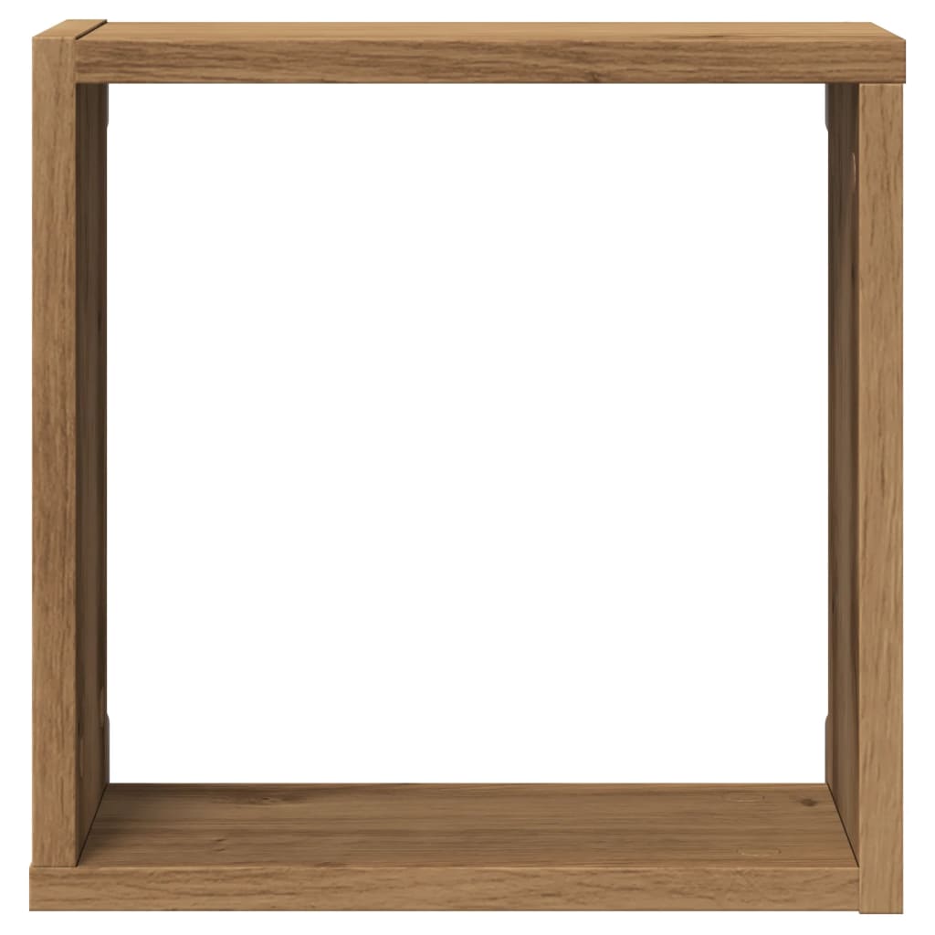 Wandschappen kubus 2st 30x15x30cm bewerkt hout artisanaal eiken is nu te koop bij PeponiXL, paradijselijk wonen!