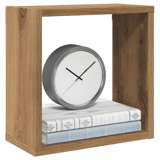 Wandschappen kubus 2st 30x15x30cm bewerkt hout artisanaal eiken is nu te koop bij PeponiXL, paradijselijk wonen!