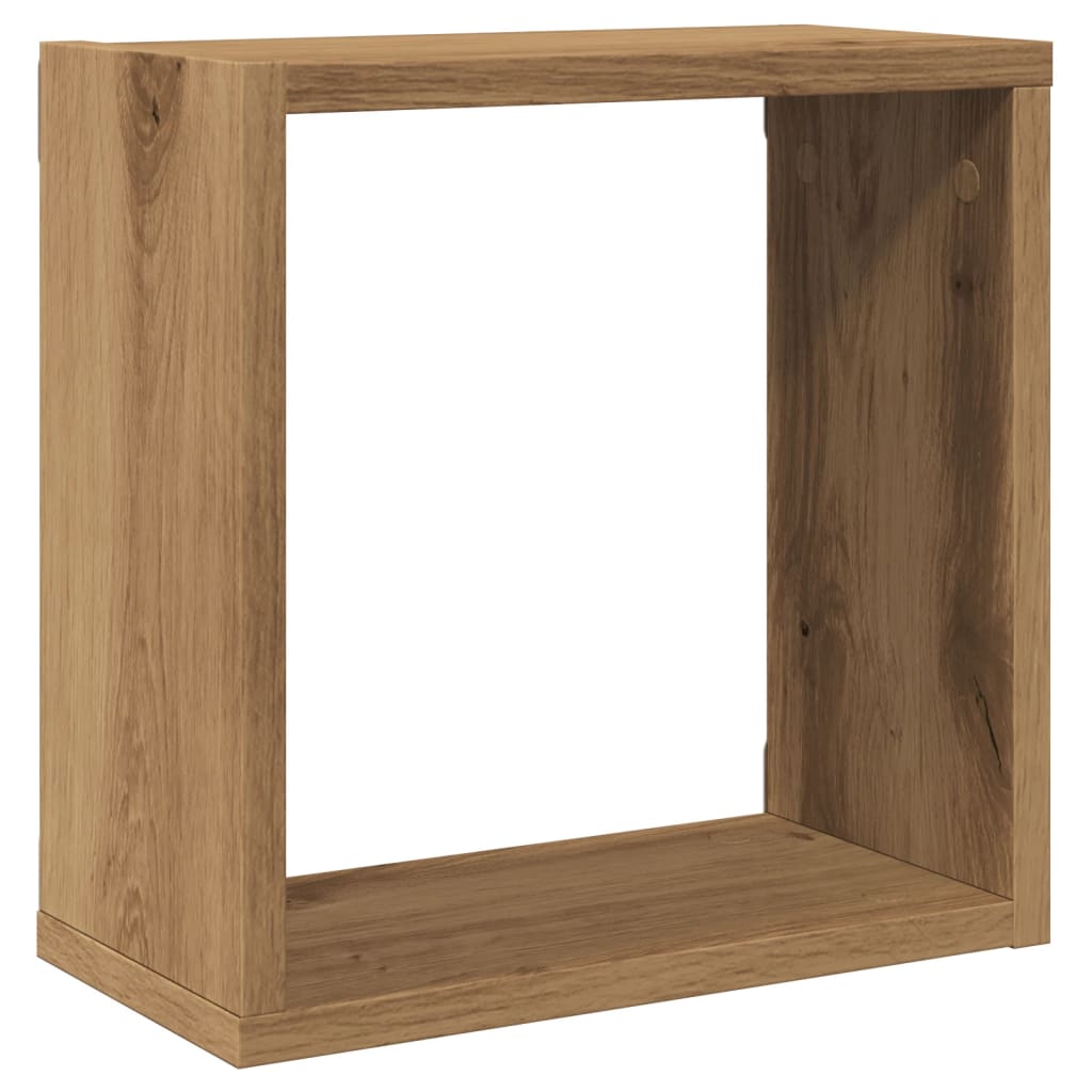 Wandschappen kubus 4st 30x15x30cm bewerkt hout artisanaal eiken is nu te koop bij PeponiXL, paradijselijk wonen!