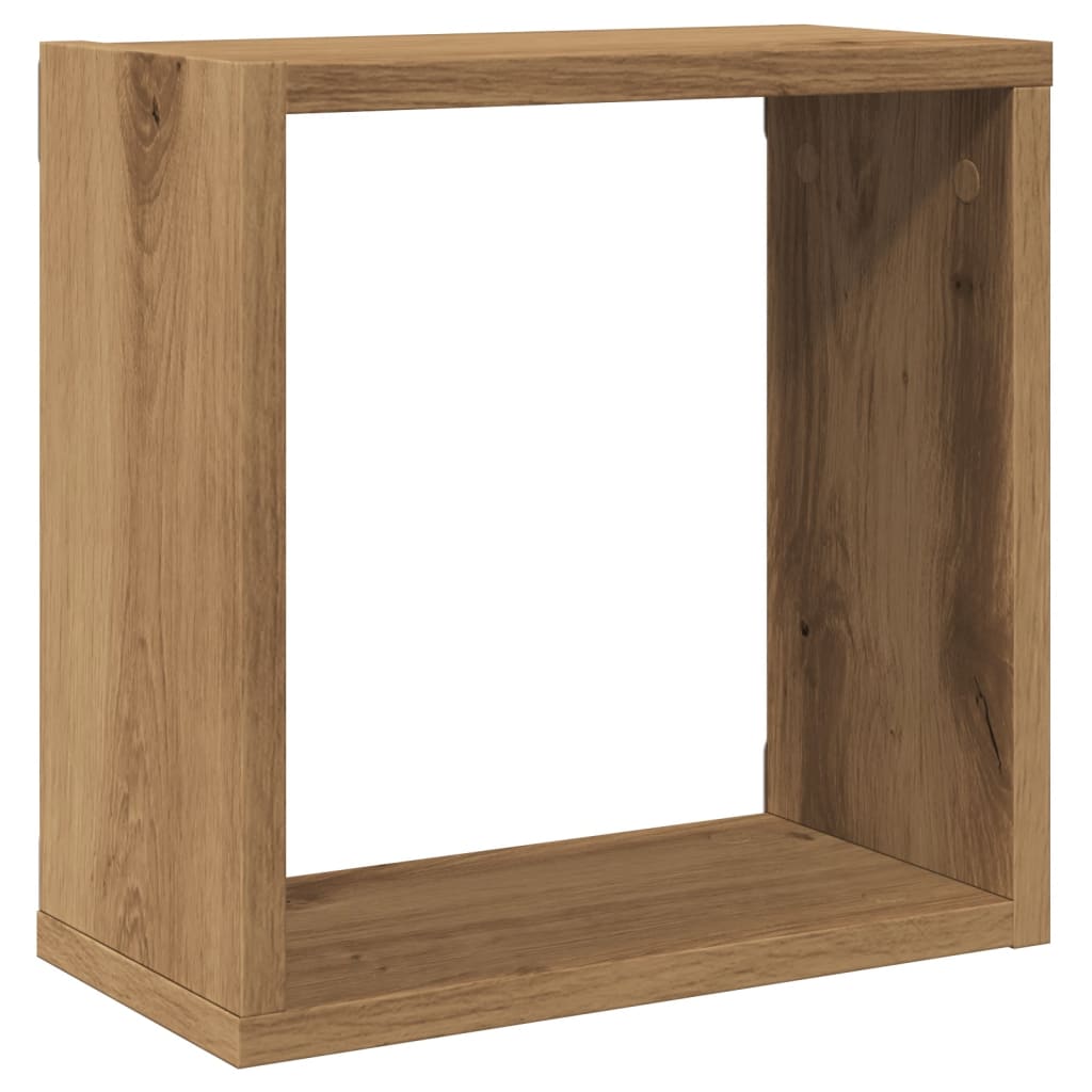 Wandschappen kubus 6st 30x15x30cm bewerkt hout artisanaal eiken is nu te koop bij PeponiXL, paradijselijk wonen!