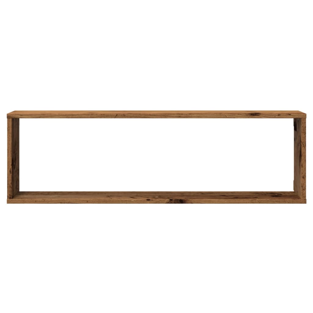 Wandschappen kubus 2 st 100x15x30 cm bewerkt hout oud hout is nu te koop bij PeponiXL, paradijselijk wonen!