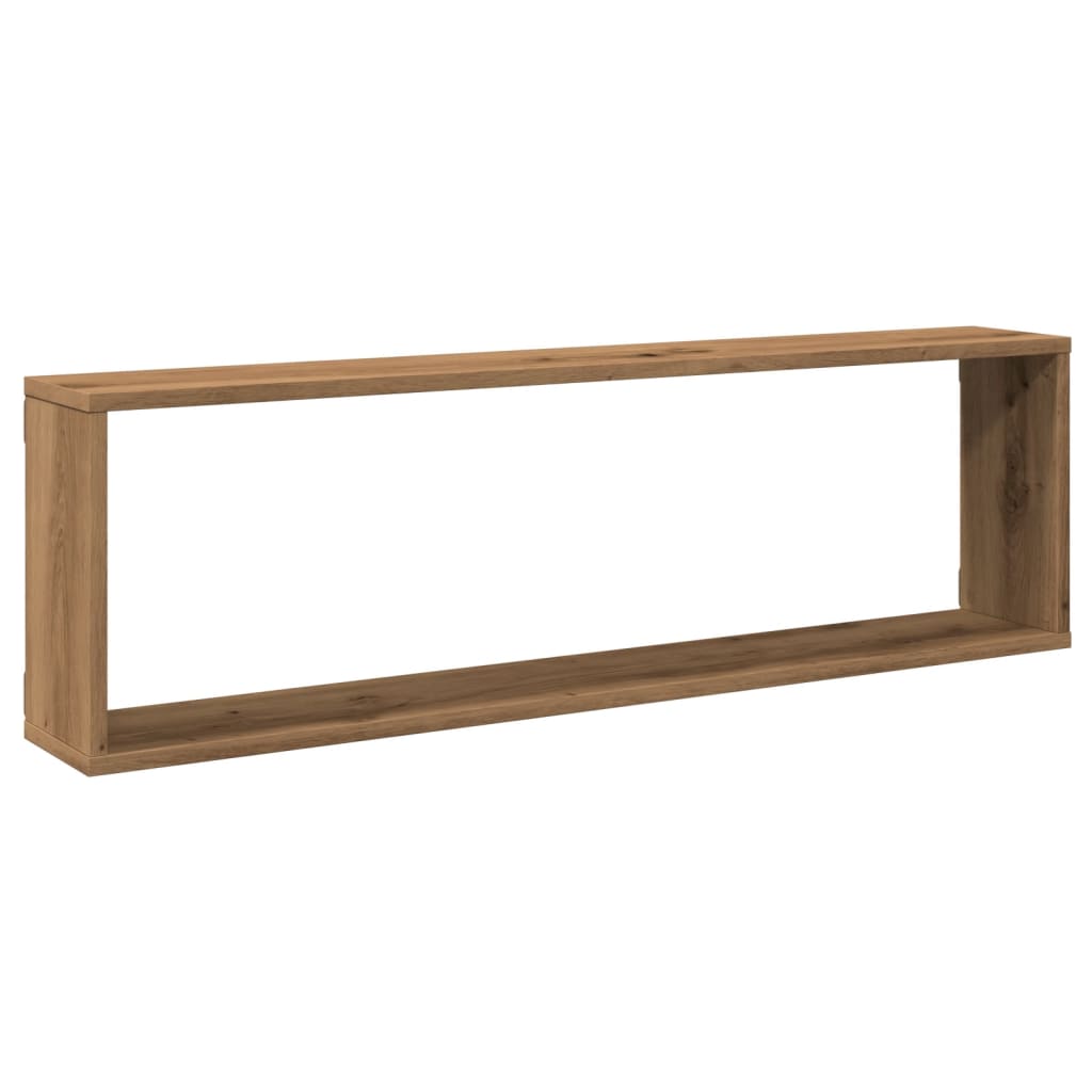 Wandschappen kubus 2st 100x15x30cm bewerkt hout artisanaaleiken is nu te koop bij PeponiXL, paradijselijk wonen!