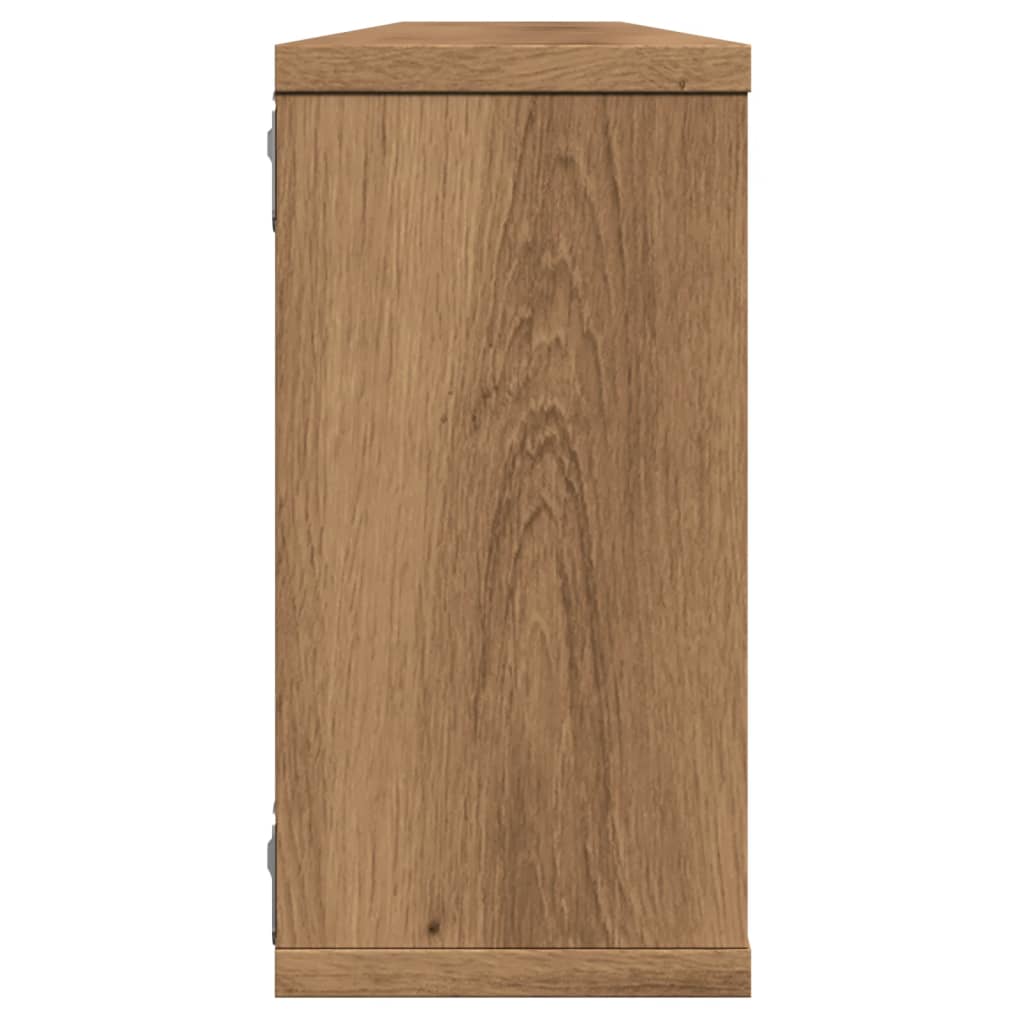 Wandschappen kubus 2st 100x15x30cm bewerkt hout artisanaaleiken is nu te koop bij PeponiXL, paradijselijk wonen!