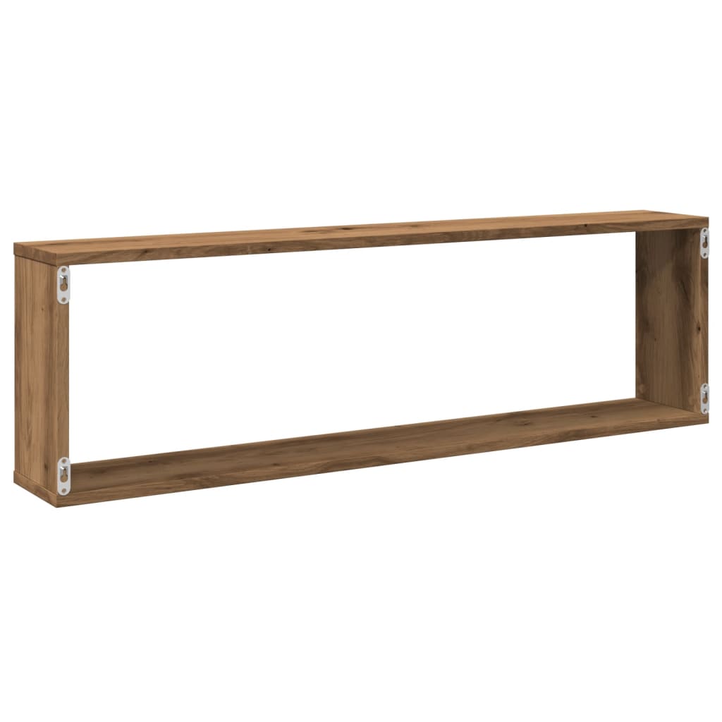 Wandschappen kubus 2st 100x15x30cm bewerkt hout artisanaaleiken is nu te koop bij PeponiXL, paradijselijk wonen!