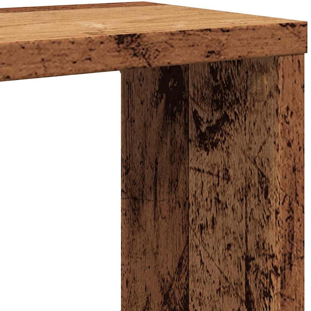 Wandschappen kubus 2 st 60x15x23 cm bewerkt hout oud houtkleur is nu te koop bij PeponiXL, paradijselijk wonen!