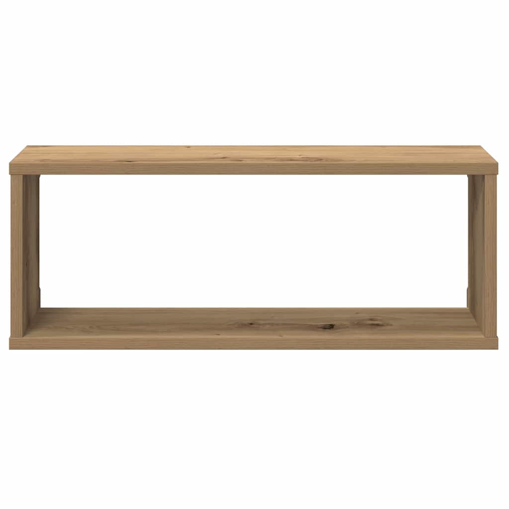 Wandschappen kubus 2 st 60x15x23 cm hout artisanaal eiken is nu te koop bij PeponiXL, paradijselijk wonen!