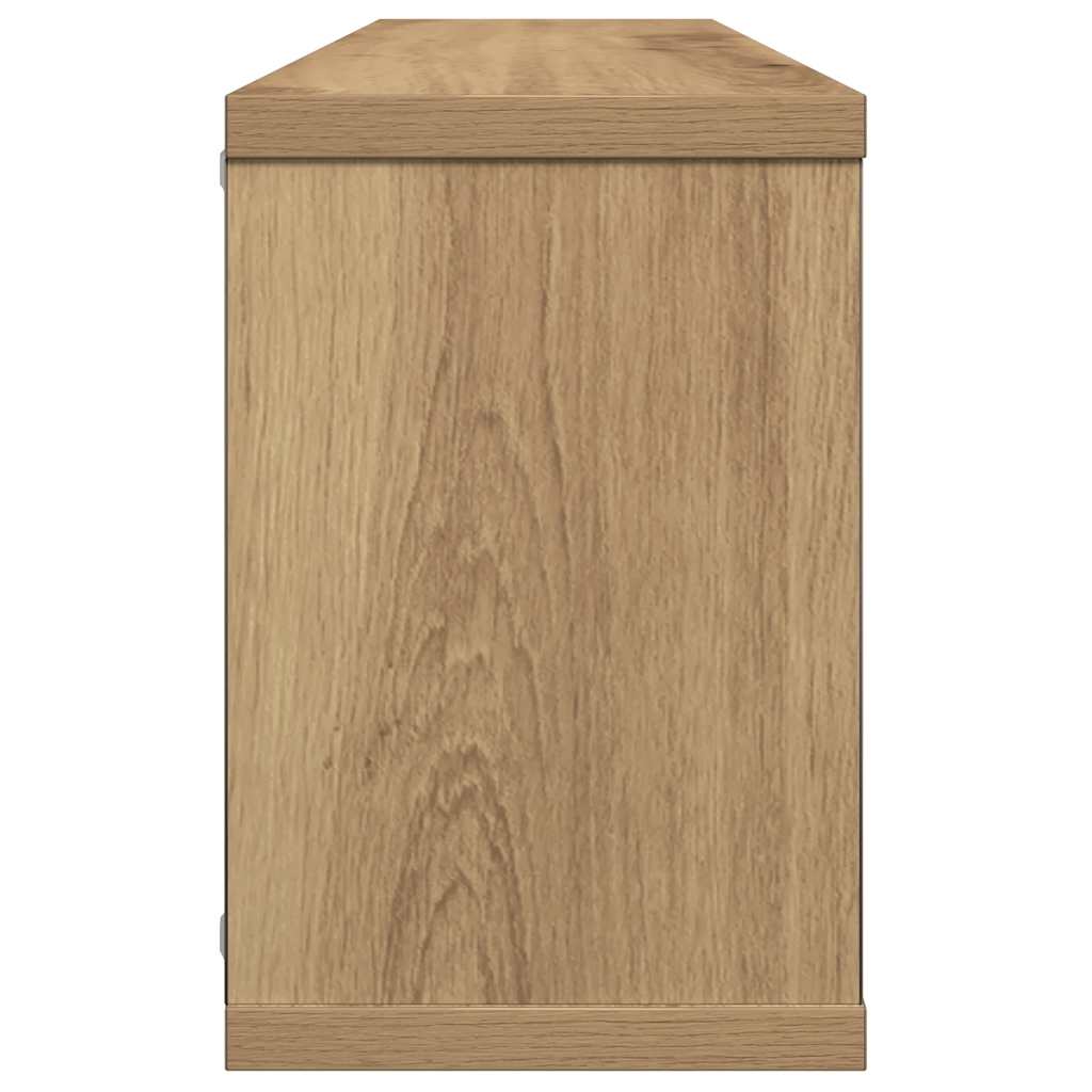 Wandschappen kubus 2 st 60x15x23 cm hout artisanaal eiken is nu te koop bij PeponiXL, paradijselijk wonen!