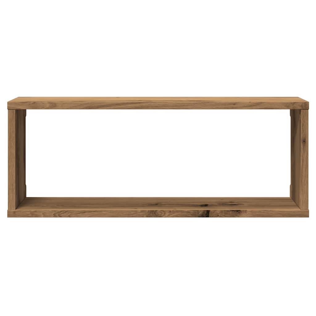 Wandschappen kubus 4 st 60x15x23 cm hout artisanaal eiken is nu te koop bij PeponiXL, paradijselijk wonen!